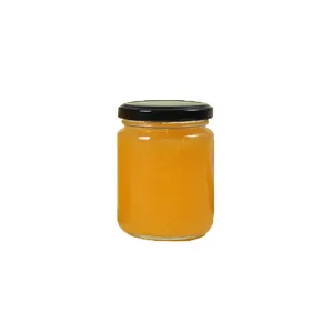 Grosir Botol Penyimpanan Makanan Bulat 240Ml Kaca Lebah Madu Kosong untuk Kaleng dengan Tutup Logam