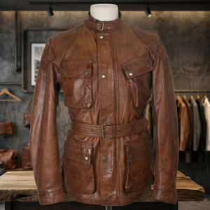 Blouson de moto en cuir véritable pour femme, style décontracté, imperméable, avec col montant en toile, élégant, lavé et ciré, idéal pour l'hiver - Product Image 3