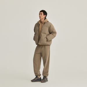 Abrigo de punto de alta gama de marca de moda, de tejido de lana, cuello corto sencillo, corte recto, para hombre y mujer, informal, impermeable, con cremallera, 95% lana - Product Image 3