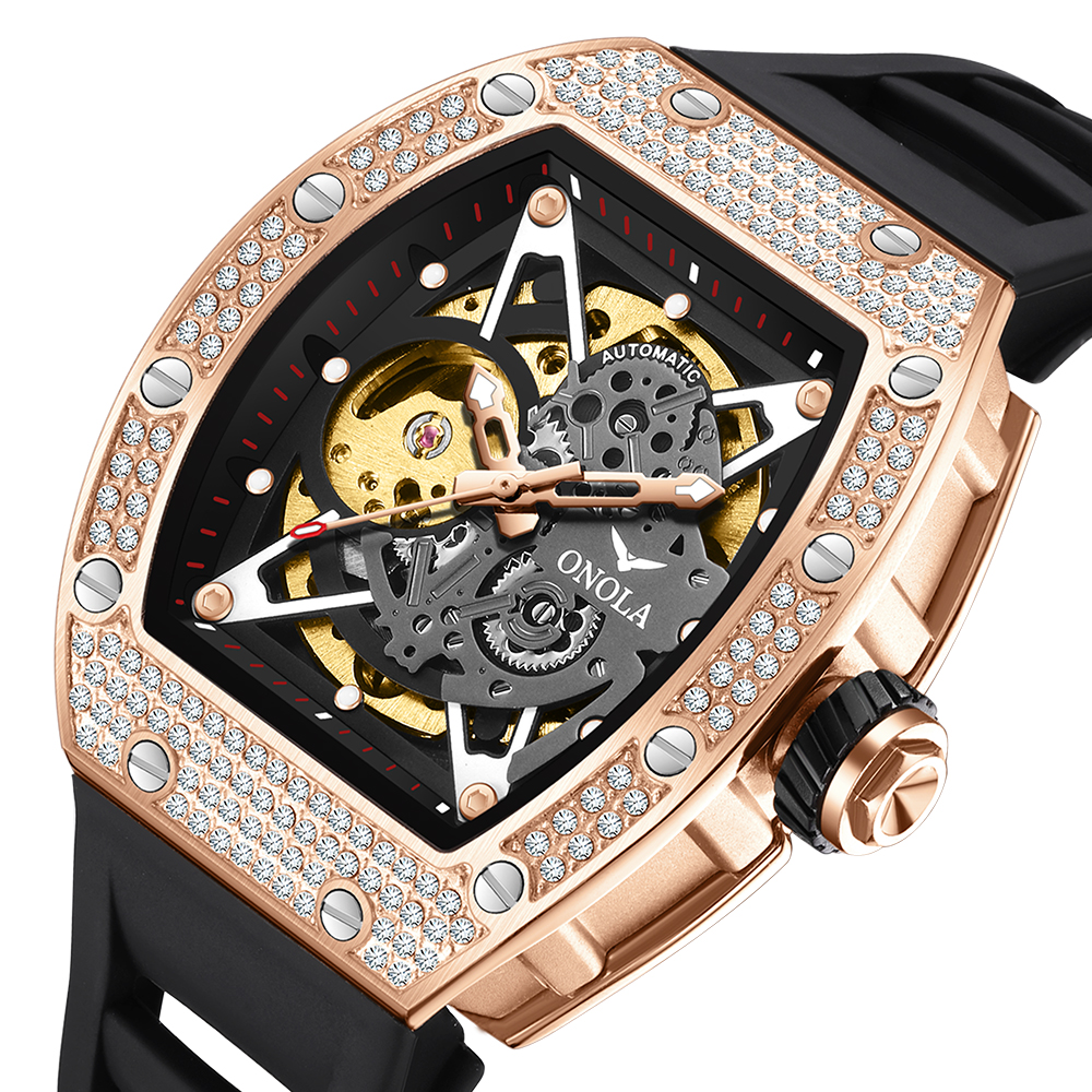 ONOLA 3838D-orologio personalizzato di marca automatico da uomo