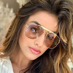 Nouvelles Lunettes de Soleil Surdimensionnées pour Femme et Homme, Couleurs Bonbon, Logo Personnalisé, Protection UV400, Monture Métallique, Collection 2021 - Product Image 2