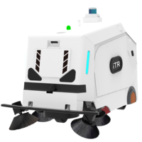 Nettoyeur de sols extérieur commercial intelligent à batterie pour eau froide, grand réservoir, longue autonomie, automatique et résistant aux intempéries