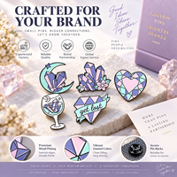 Épingles en émail cristallin pour boutiques, événements, clubs, magasins de souvenirs, accessoires de mode, personnalisation de marque, épingles en métal avec cristaux et diamants