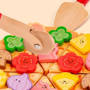 Jouet de cuisine en bois pour enfants, pour découper la pizza, jeu d'imitation, pour les 2-13 ans, éducation précoce, cognition - Product Image 4