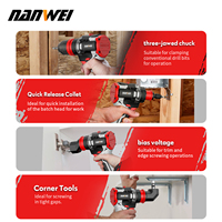 NANWEI 21V Tournevis électrique sans fil Jeu de perceuses à vitesse variable Mini perceuse à percussion multifonctionnelle Puissance 50N/m Brushless