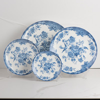 Vaisselle en porcelaine, or royal, ensemble de 5 pièces, chargeur à bords, pour fête et mariage