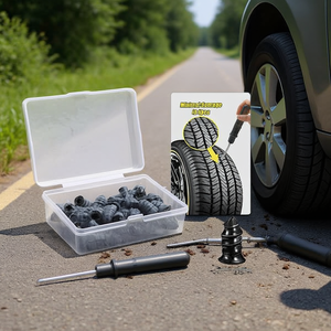 Kit de réparation de pneus crevés, 60 pièces, patchs de réparation pour voitures, camions, motos, outils de réparation de pneus - Product Image 2