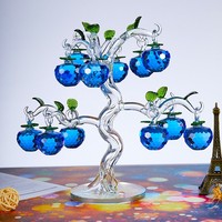 Ornement de sapin de Noël en cristal rouge, figurine de fruit en verre K9 couleur rubis, cadeau pour la Saint-Valentin et les anniversaires