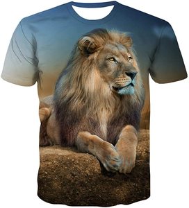 Fitspi 3D Printed Lion King Tshirt <strong>Mens</strong> <strong>Animal</strong> Graphic Tee Short Sleeve Casual Shirt <strong>Mens</strong> Wildlife Themed Tshirt for <strong>Men</strong> - Product Image 4