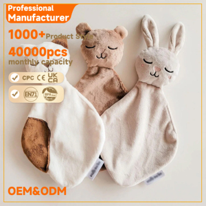 Adorable doudou pour bébé, lapin en peluche doux, serviette apaisante pour la dentition, jouets en peluche doux pour nourrissons, couverture de sécurité pour bébé, sommeil - Product Image 5