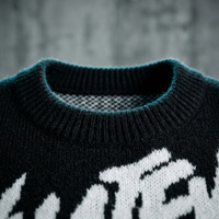 Pull jacquard en coton tricoté pour homme avec logo personnalisé ODM – Confortable pour l'hiver et les voyages en extérieur