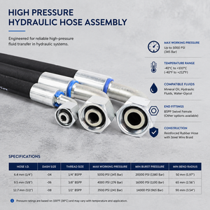 Manguera hidráulica con accesorios métricos <span class=keywords><strong>DKO</strong></span> para equipos de construcción, se utilizan tamaños variados y personalizados según los requisitos OEM - Product Image 3