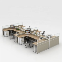 Aluminium Partition 8 Seater Office Cubicle Workstation for Call Centers Office Modern Furniture