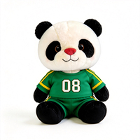 Adorable Peluche Panda Personnalisée avec Tissu Vert, Jouet en Peluche Animal Panda en Gros
