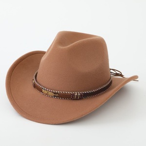 Chapeau de cowboy Fedora en feutre souple à bord roulé, personnalisé avec logo, unisexe, pour activités décontractées en extérieur – Vente en gros - Product Image 3
