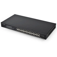 Commutateur PoE SDAPO PSE2624GSR-AI 10/100 Mbps 24 ports IEEE802.3af/at 250W avec IA Watchdog, protection anti-éclairs 4KV, pour caméras IP 8MP, réseau haute performance, garantie 3 ans