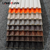 Grille cannelée WPC panneau mural intérieur extérieur revêtement PVC lamelles avec bois plastique composite TV fond décoration extérieur