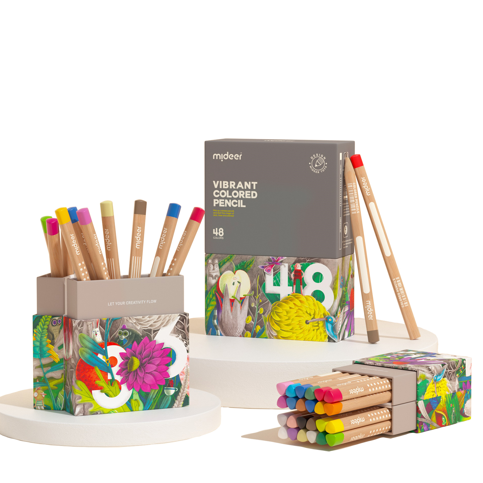 MD6185-MD6187 на масляной основе цветные карандаши с креативными элементами искусства для студентов Mideer цветные карандаши