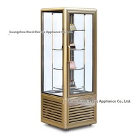 Réfrigérateur commercial vertical à température unique à 360 degrés, vitrine à gâteaux rotative à 4 côtés en verre, boulangerie