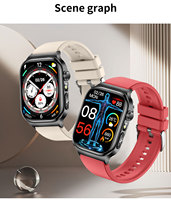 Montre connectée santé avec surveillance ECG, bouton SOS, réveil pour appels, écran AMOLED, étanche IP68, commande vocale intelligente IA pour hommes