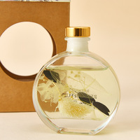 Diffuseur d'huiles essentielles sans flamme en verre transparent de haute qualité pour parfum d'intérieur, ornement aromatique, fleur immortelle