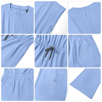 Nouvelle Arrivée : Ensembles d'uniformes médicaux pour femmes, combinaisons de travail pour personnel soignant à col rond et coupe ajustée, vente en gros directe usine