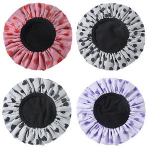 <span class=keywords><strong>Bonnet</strong></span> de <span class=keywords><strong>bain</strong></span> noir réglable pour <span class=keywords><strong>femme</strong></span> en EVA avec doublure en tissu éponge imperméable double couche, <span class=keywords><strong>bonnet</strong></span> de douche extérieur doux et réutilisable - Product Image 3