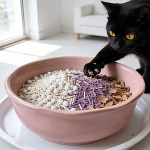 Litière pour chat écologique mixte, faible en poussière et anti-odeurs, sable de tofu et argile de bentonite pour un nettoyage efficace - Product Image 1