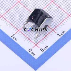 YTS1R0092FBT10 Tactile Switch Bent Lead Through Hole,6x6mm Switch Single Pole Single Throw Round Button 2.5N Right Angle Insert - Product Image 2