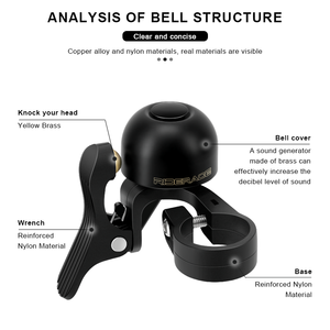 RIDERACE <span class=keywords><strong>bicicleta</strong></span> campana cuerno cobre ciclismo <span class=keywords><strong>bicicleta</strong></span> manillar anillo sonido nítido alarma de advertencia para seguridad MTB accesorios de ciclismo de <span class=keywords><strong>carretera</strong></span> - Product Image 2