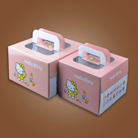 Emballage recyclable en gros de boîte à gâteau en carton Boîte d'emballage de gâteau transparente Bento en gros Boîte d'emballage de gâteau de boulangerie