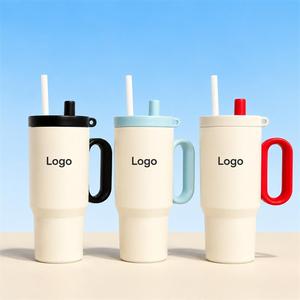 Gobelet isotherme en acier inoxydable 750 ml avec paille, tasse de voyage pour café, design minimaliste, double paroi isolée - Product Image 1