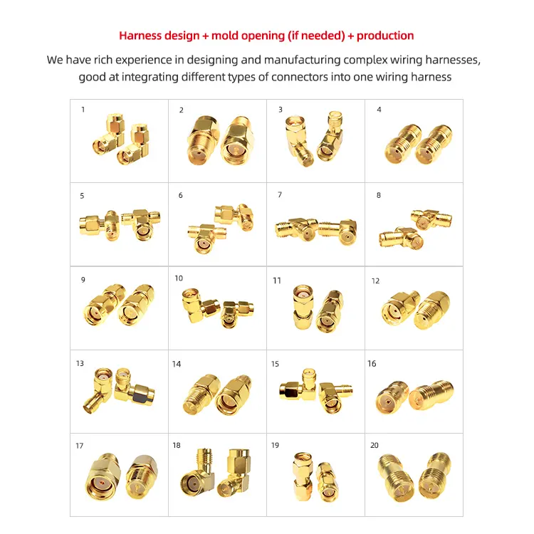 Factory custom production RF Coaxial Adapter S M A Male / RP S M A Male to S M A Female / RP S M A Female Converter Connector