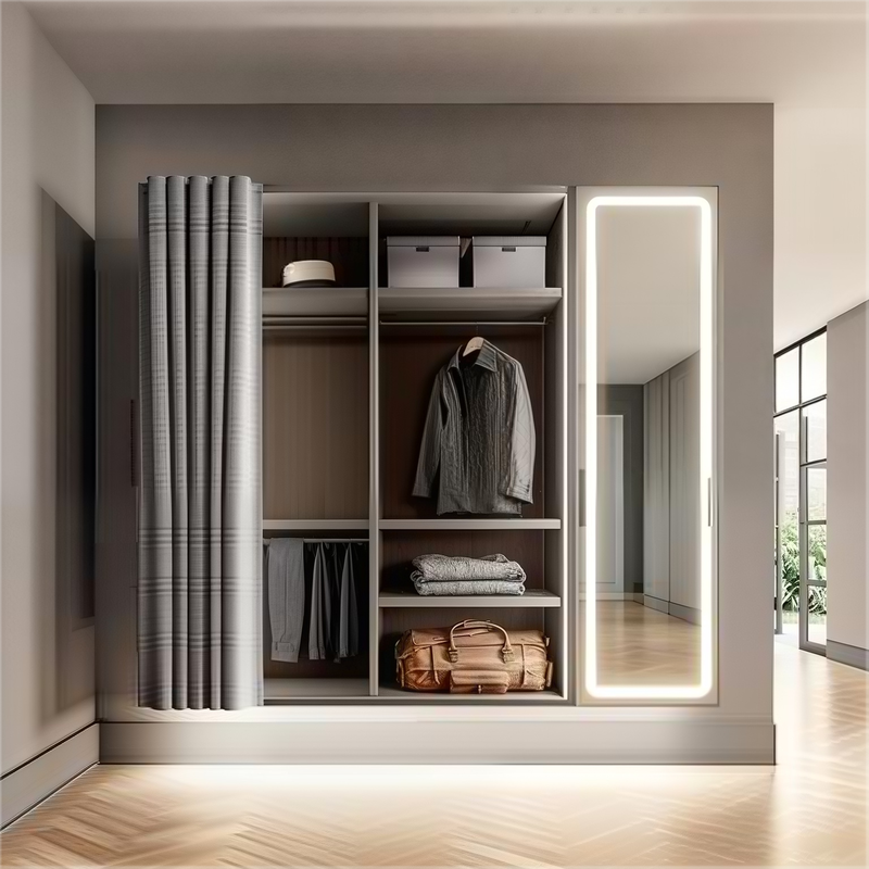 Spacious Customizable Walk In Closet Wooden