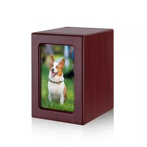 Fotoğraf çerçevesi ile Pet cenaze tedarikçisi evcil hayvan vazosu köpek Urns siyah kahverengi ahşap kutu Pet çekmeceler & Urns - Product Image 6