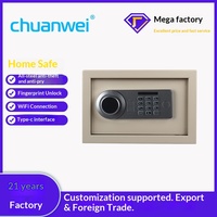 Chuanwei AL002-20 Feuerfester Heimtresor mit Fingerabdruck- & Passwortschloss, WLAN-fähig, Kompakte Größe (375x268x277mm) zur Aufbewahrung von Bargeld und Schmuck
