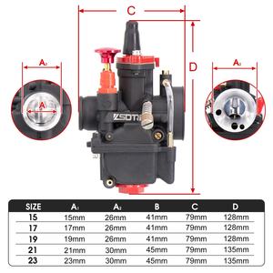 Conjunto de carburador <span class=keywords><strong>4T</strong></span> 15/17/19/21/23mm. Reemplazo de carburador para todoterreno DT 200 Scooter TYPHOON 50 - Product Image 3