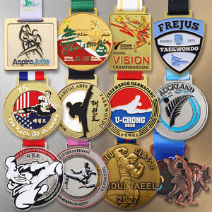 Fabrication de médailles sportives personnalisées en or, argent, zinc noir, alliage de zinc pour marathon, <span class=keywords><strong>judo</strong></span>, musculation, karaté. - Product Image 1