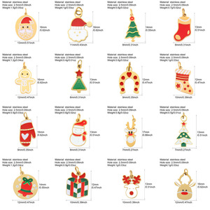 Nouveaux accessoires de bijoux en acier inoxydable, série de Noël DIY, pendentif mignon de Père Noël pour la création de breloques de bijoux - Product Image 3