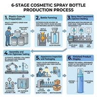 Bouteilles pulvérisatrices PET 120 ml en gros d'usine avec pompe, sérigraphie, emballage cosmétique, contenants de voyage