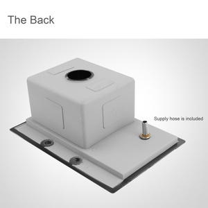 Évier de bar à cuve unique en acier inoxydable noir avec rince-verre et planche à découper - Product Image 3