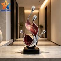 Escultura Abstracta de Fibra de Vidrio de Alta Gama, Decoración Artística para Interiores, para Vestíbulos de Hoteles y Salas de Exhibición Inmobiliarias