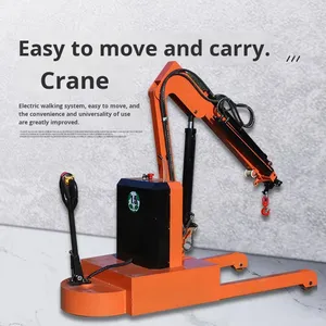 Grue hydraulique mobile entièrement électrique de 1 tonne et 2 tonnes, petite grue de levage montée sur véhicule avec engrenage et composants du noyau du moteur - Product Image 2
