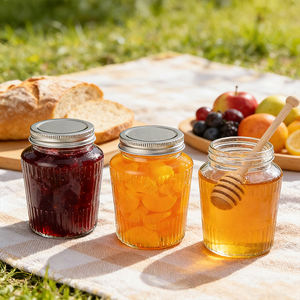 Pot en verre transparent vide personnalisé avec logo, 150 ml, 250 ml, 380 ml, 500 ml, avec couvercle hermétique pour cornichons, miel, confiture, conserves <span class=keywords><strong>de</strong></span> piments - Product Image 1