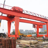 Grue à double poutre en A de 30 m de portée maximale, élévateur de chantier pour béton préfabriqué, grue de chantier pour marbre et pierre avec godet de préhension
