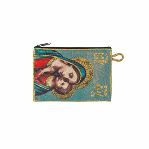 Iconography-cartera tejida con diseño de la Virgen María y Jesús, monedero, regalo Católico - Product Image 2