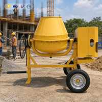 Mezcladora de Concreto Portátil con Motor Diésel de Alto Rendimiento, 4 Ruedas, Remolcable, con Volante Manual
