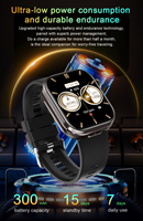 Montre connectée carrée IP67 2026 à succès avec écouteurs intégrés, écran tactile IPS HD 2-en-1, pour fitness, sport et mode