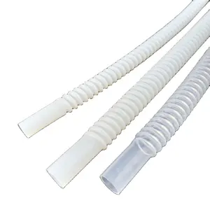 High quality food grade PTFE Corrugated Hose Flat Smooth Ends Tube for oil pump fuel ptfe bellow tubing