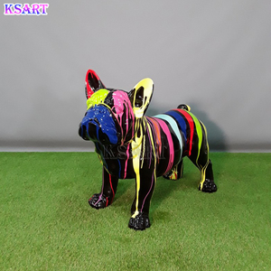 <span class=keywords><strong>Bulldog</strong></span> Negro, Estilo Europeo y Americano, Perro Pintado con Graffiti, Joyería, Exhibición Creativa para Tiendas, Artesanía de Resina - Product Image 2